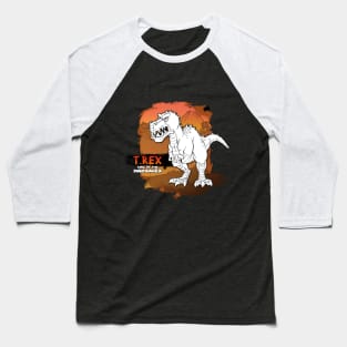 T_rex_Cartoon Baseball T-Shirt